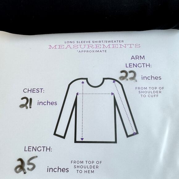 Chico's Womens Pullover T Shirt Top Size L Eyelash Fringe V Neck Black - Picture 6 of 6